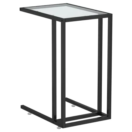 Table d'appoint ordinateur Transparent 50x35x65 cm Verre trempé 2