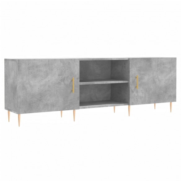 Meuble TV gris béton 150x30x50 cm bois d'ingénierie