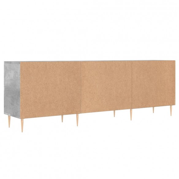 Meuble TV gris béton 150x30x50 cm bois d'ingénierie