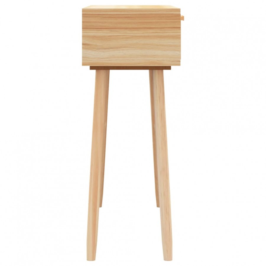 Table console Marron 80x30x75 cm Bois massif pin /rotin naturel