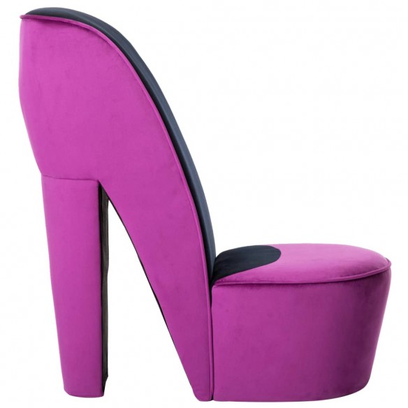 Chaise en forme de chaussure à talon haut Violet Velours