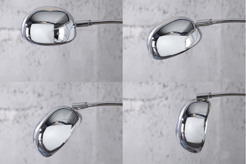 Lampadaire design spot à 5 lampes en métal argenté