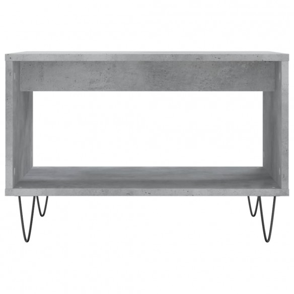 Table basse gris béton 60x50x40 cm bois d'ingénierie