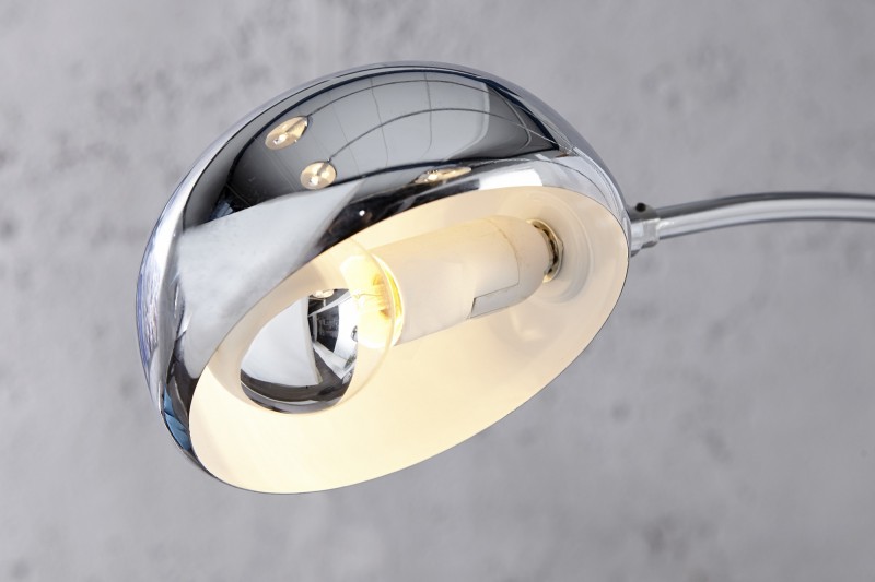 Lampadaire design spot à 5 lampes en métal argenté