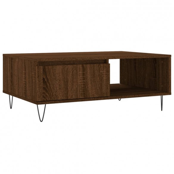 Table basse chêne marron 90x60x35 cm bois d'ingénierie
