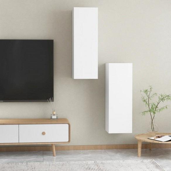 Meubles TV 2 pcs Blanc 30,5x30x90 cm Aggloméré