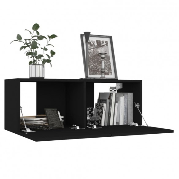 Ensemble de meubles TV 4 pcs Noir Aggloméré