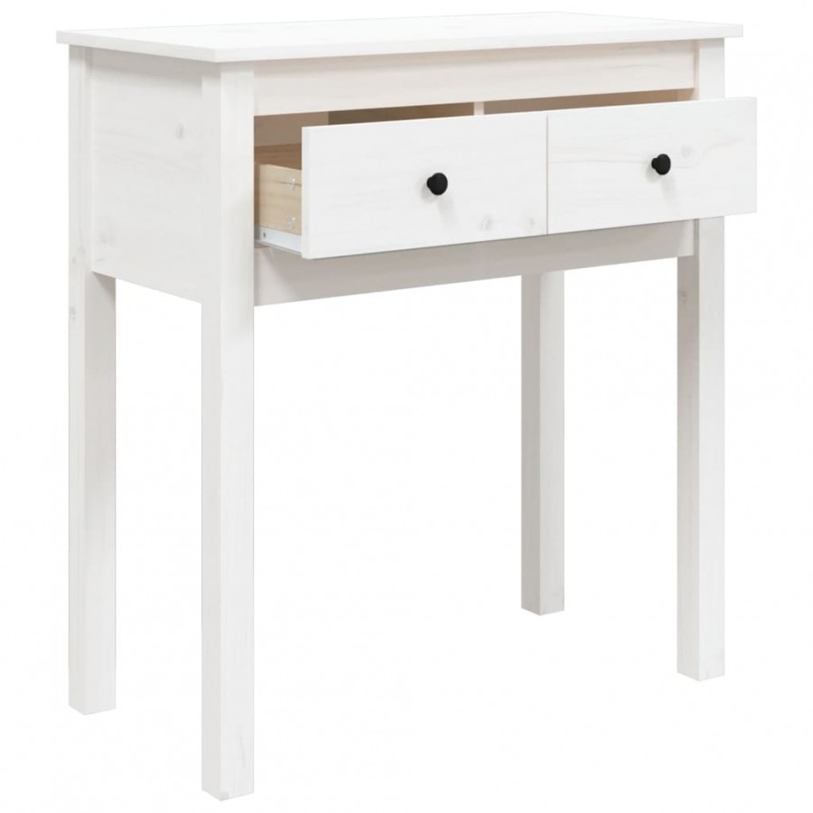 Table console Blanc 70x35x75 cm Bois massif de pin