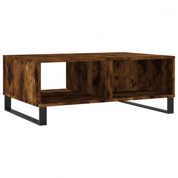 Table basse chêne fumé 90x60x35 cm bois d'ingénierie