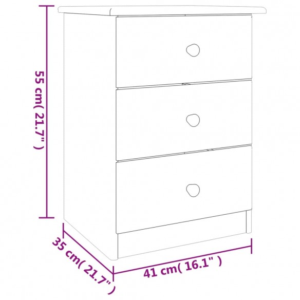 Table de chevet ALTA 41x35x55 cm bois de pin massif