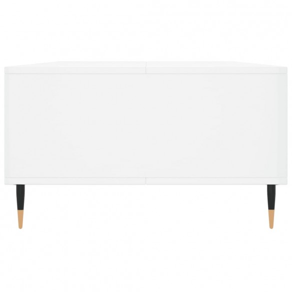 Table basse blanc brillant 104x60x35 cm bois d'ingénierie