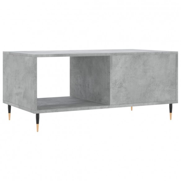 Table basse gris béton 90x50x40 cm bois d'ingénierie