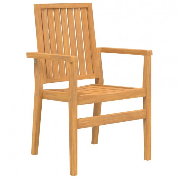 Chaises de jardin empilables lot de 6 56,5x57,5x91 cm bois teck