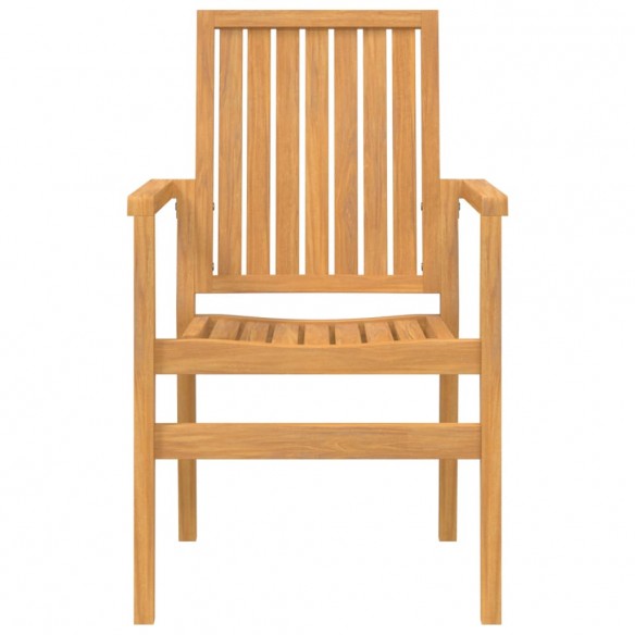 Chaises de jardin empilables lot de 6 56,5x57,5x91 cm bois teck