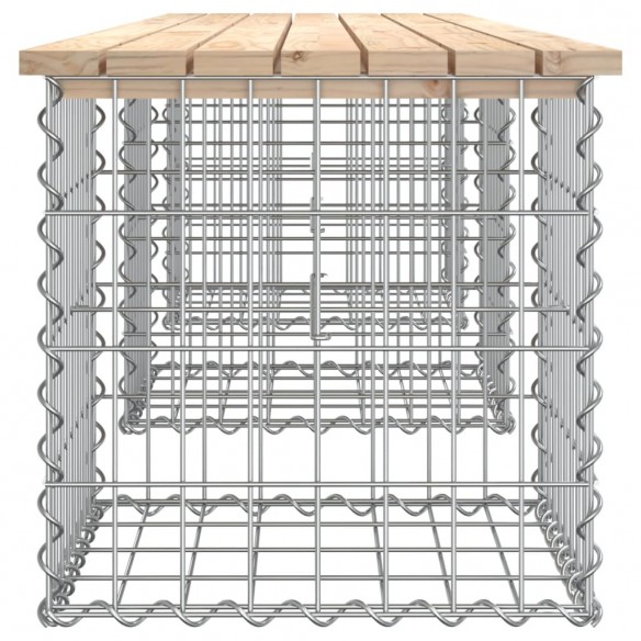 Banc de jardin design de gabion 203x44x42 cm bois massif de pin