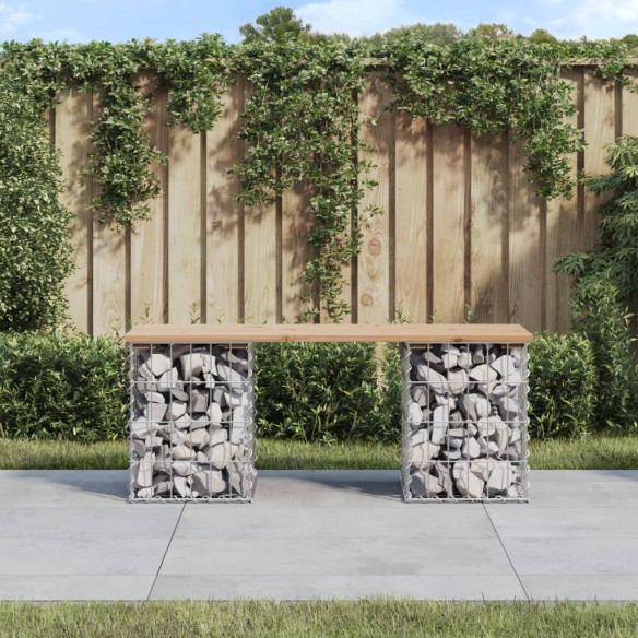 Banc de jardin design de gabion 103x31x42 cm bois massif de pin
