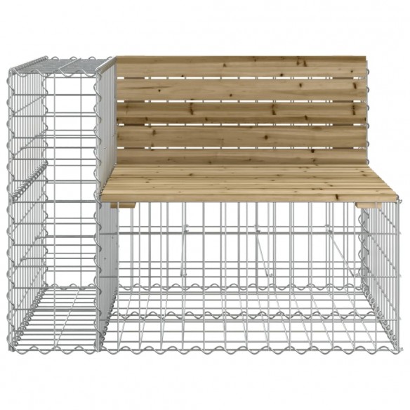 Banc de jardin design gabion 184x71x65,5cm bois de pin imprégné