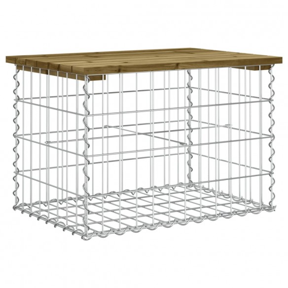 Banc de jardin design gabion 63x44x42 cm bois de pin imprégné