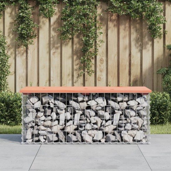 Banc de jardin design gabion 103x44x42cm bois massif de douglas