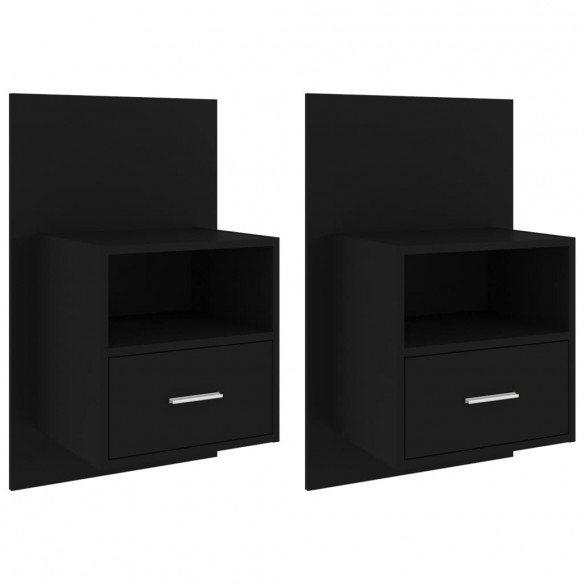 Tables de chevet murales 2 pcs Noir