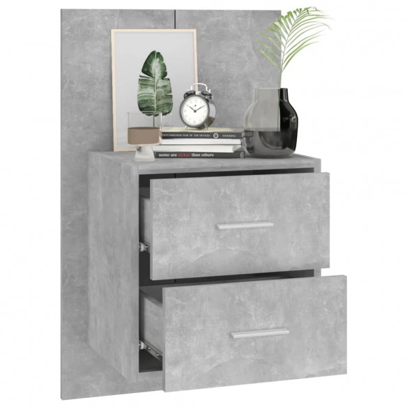 Tables de chevet murales 2 pcs Gris béton