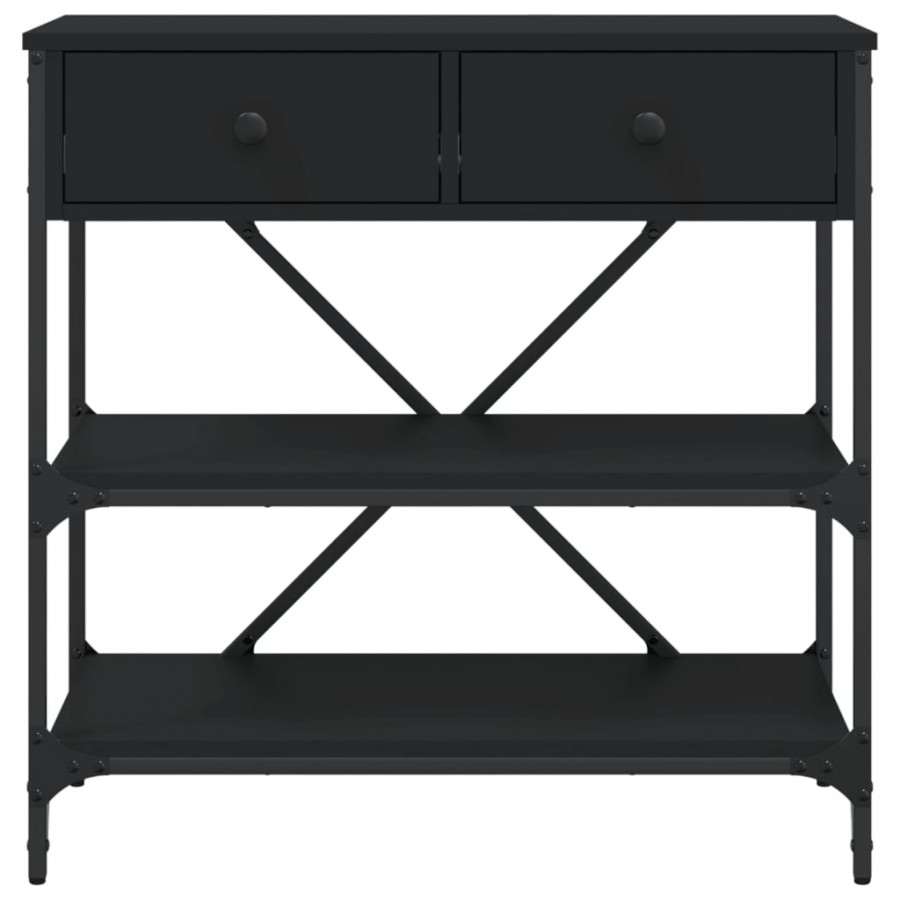 Table console noir 75x34,5x75 cm bois d'ingénierie