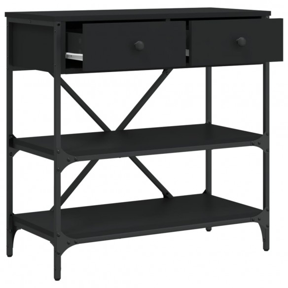 Table console noir 75x34,5x75 cm bois d'ingénierie
