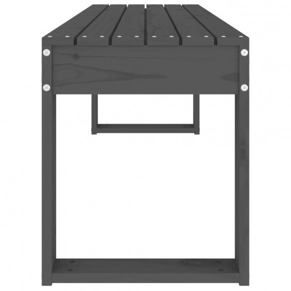 Banc de jardin gris 110x38x45 cm bois massif de pin