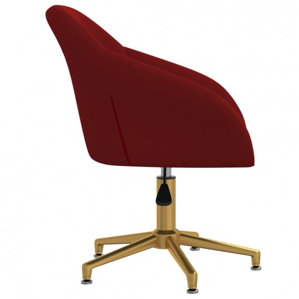 Chaise pivotante de salle à manger Rouge bordeaux Velours