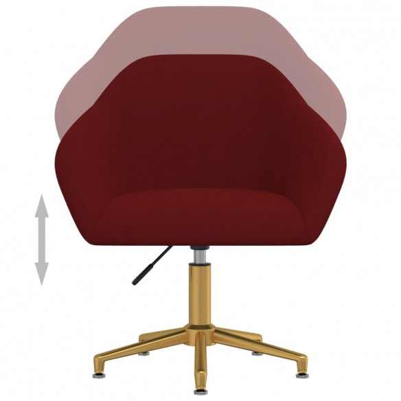 Chaise pivotante de salle à manger Rouge bordeaux Velours