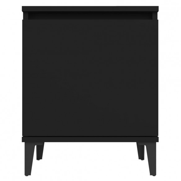 Tables de chevet avec pieds en métal 2 pcs Noir 40x30x50 cm