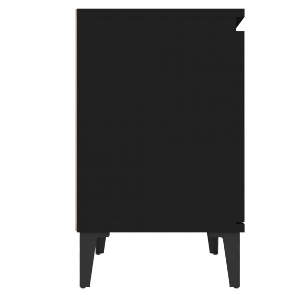 Tables de chevet avec pieds en métal 2 pcs Noir 40x30x50 cm