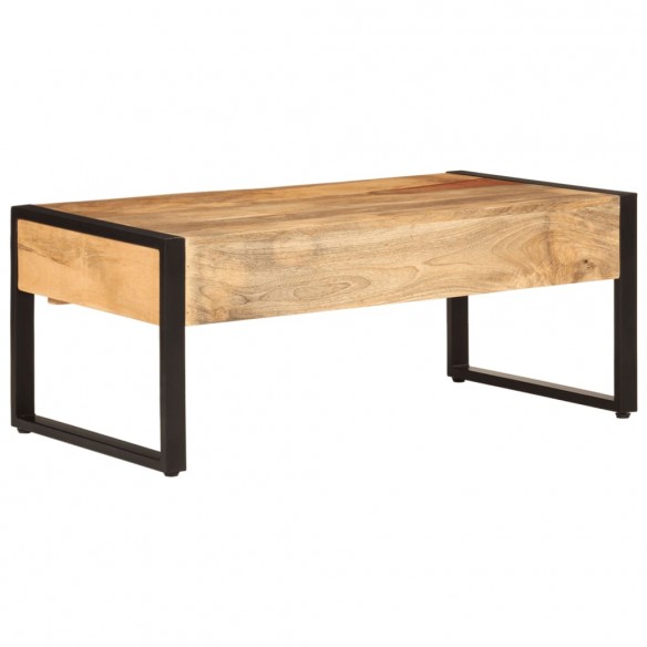 Table basse 100x54x40 cm bois de manguier solide et fer