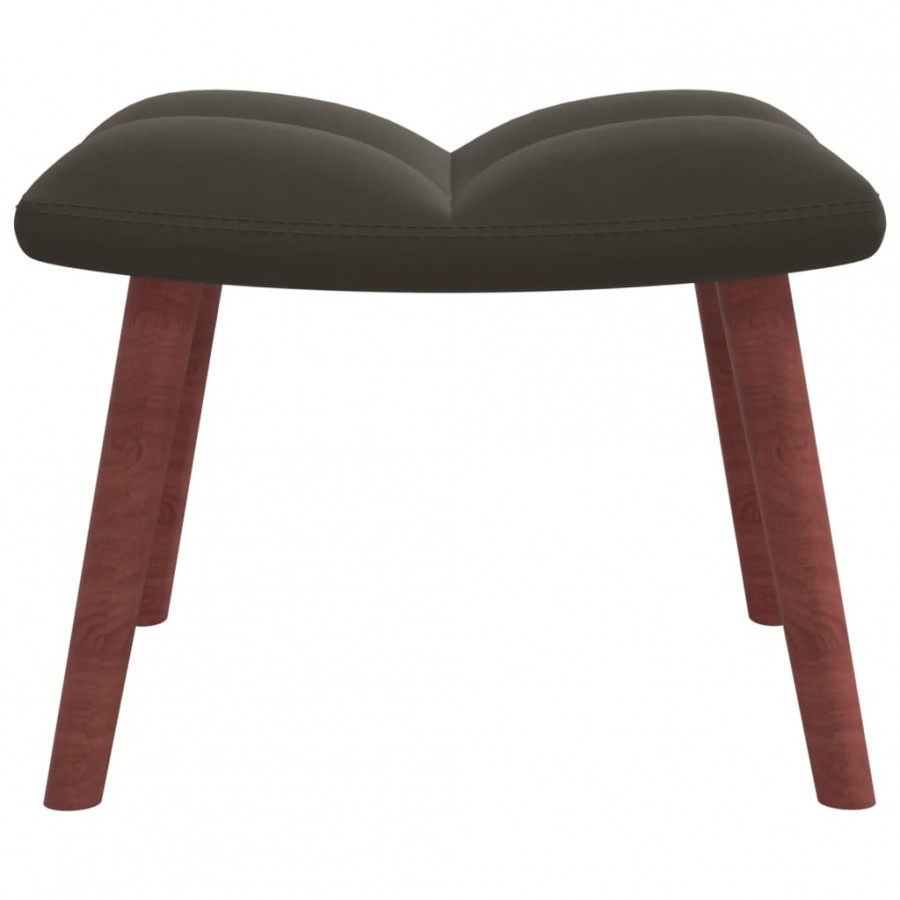 Chaise à bascule avec repose-pied Gris foncé Velours