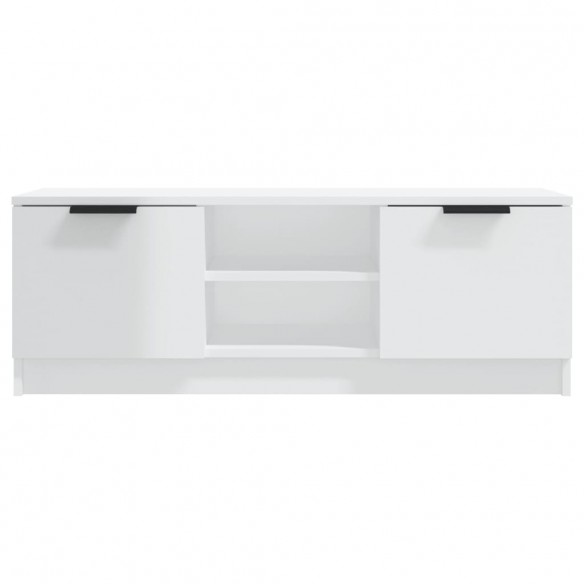 Meuble TV Blanc brillant 102x35x36,5 cm Bois d'ingénierie