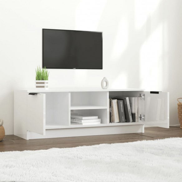 Meuble TV Blanc brillant 102x35x36,5 cm Bois d'ingénierie