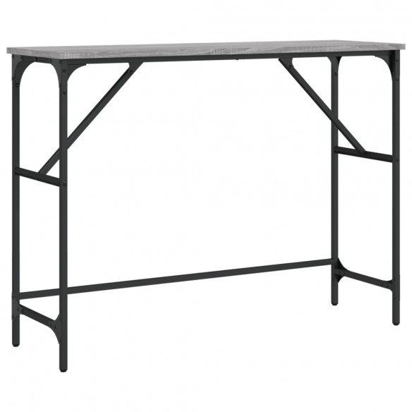 Table console sonoma gris 100x32x75 cm bois d'ingénierie