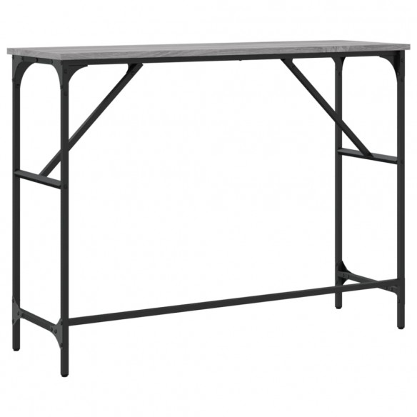 Table console sonoma gris 100x32x75 cm bois d'ingénierie