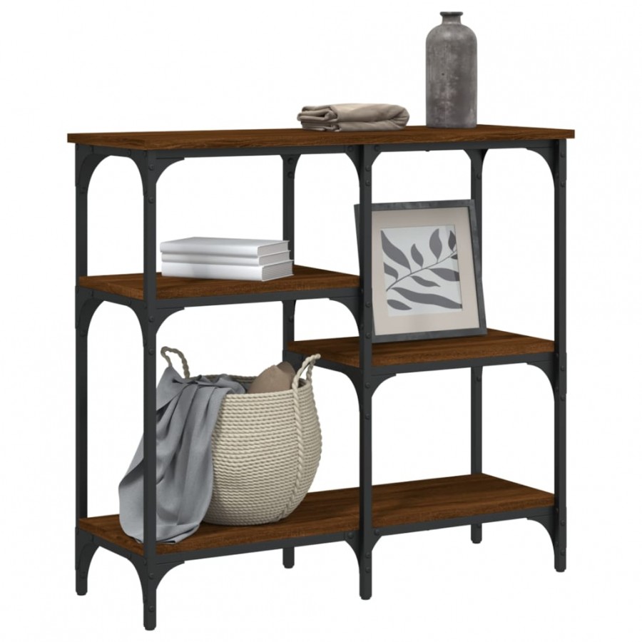 Table console chêne marron 80x29x75 cm 