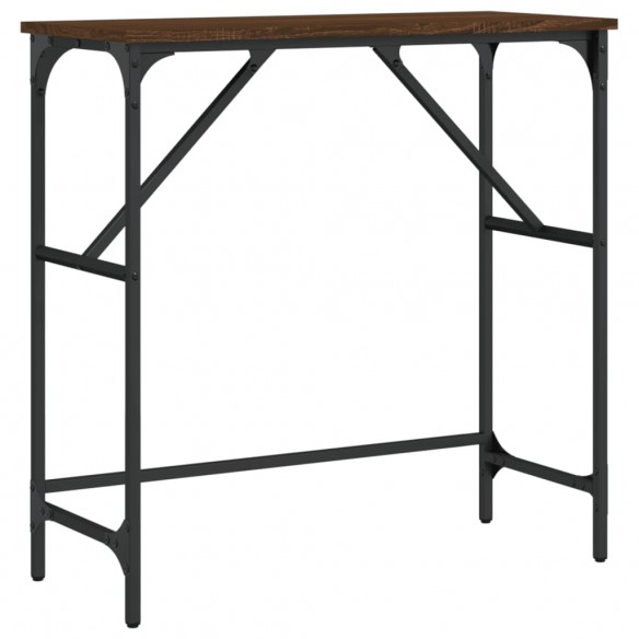 Table console chêne marron 75x32x75 cm bois d'ingénierie