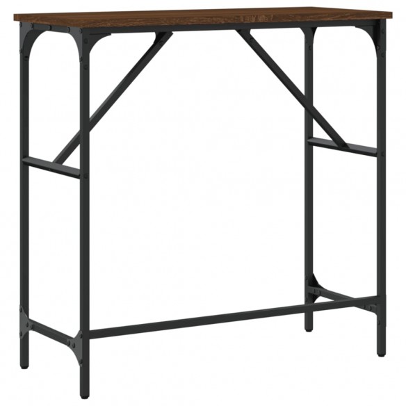 Table console chêne marron 75x32x75 cm bois d'ingénierie