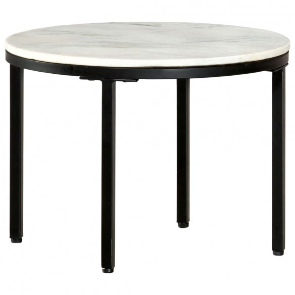 Table basse Blanc et noir Ø50 cm Marbre solide véritable