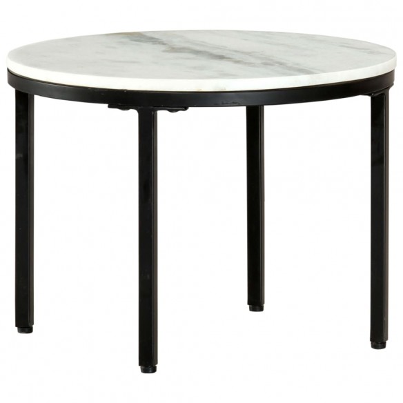Table basse Blanc et noir Ø50 cm Marbre solide véritable