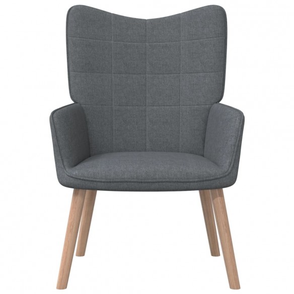 Chaise de relaxation avec tabouret Gris foncé Tissu