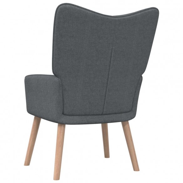 Chaise de relaxation avec tabouret Gris foncé Tissu