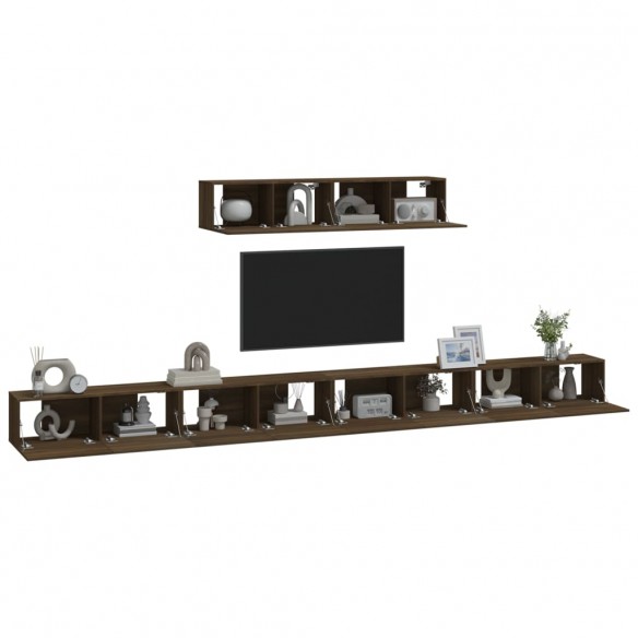 Ensemble de meubles TV 6 pcs Chêne marron Bois d'ingénierie