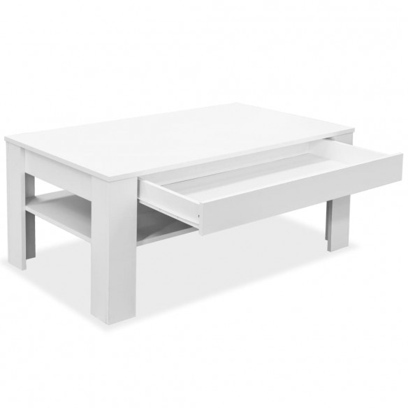 Table basse en aggloméré 110 x 65 x 48 cm Blanc