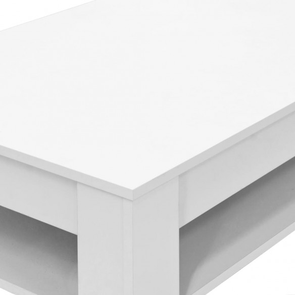 Table basse en aggloméré 110 x 65 x 48 cm Blanc