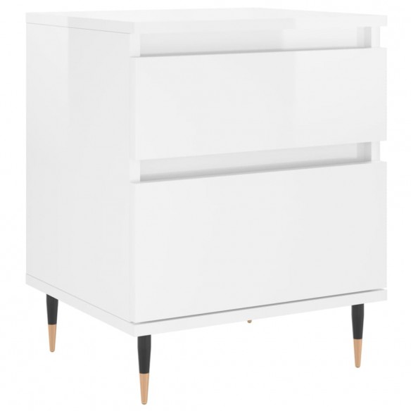 Tables de chevet 2 pcs blanc brillant 40x35x50 cm