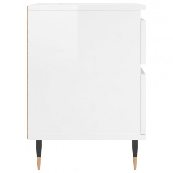 Tables de chevet 2 pcs blanc brillant 40x35x50 cm